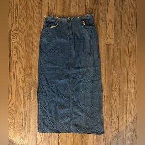 maxi denim vintage skirt